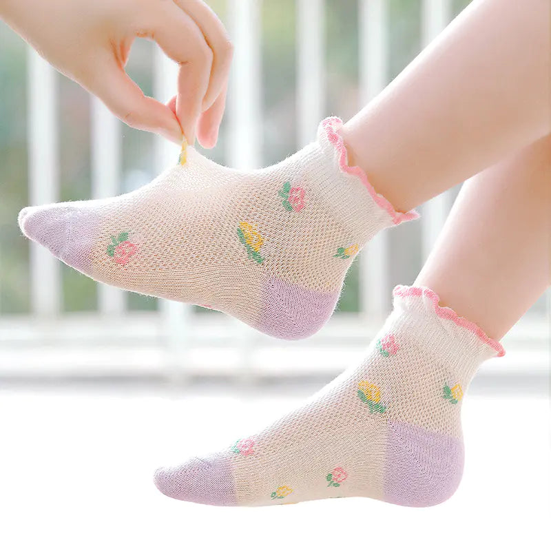 Breathable Lace Mesh Socks for Girls