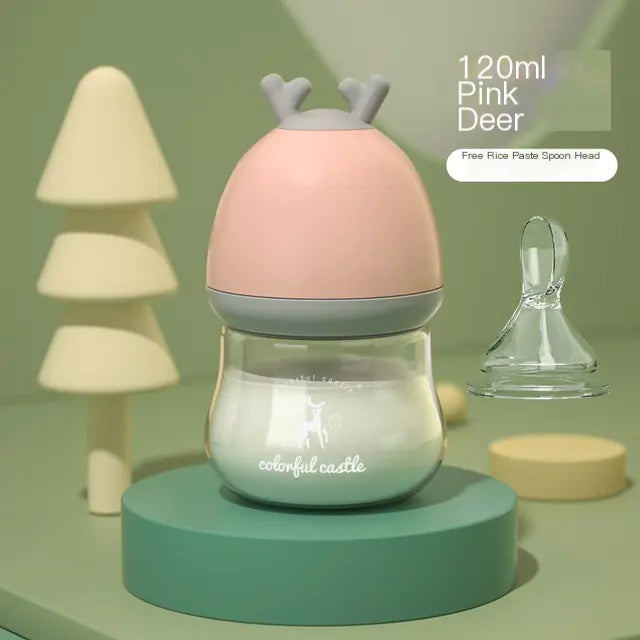BPA-Free Glass Baby Bottle with Anti-Choke Design