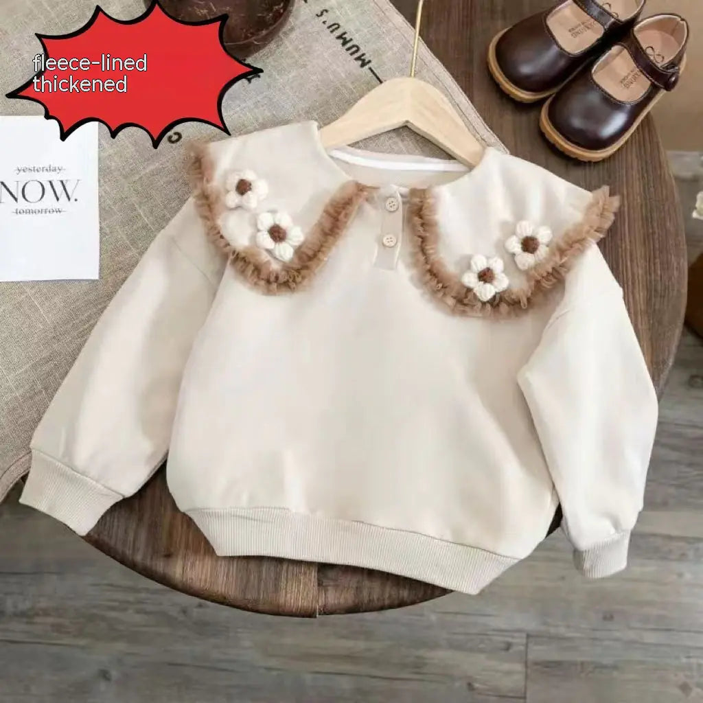 Doll Collar Sweater for Girls' Baby Pullover