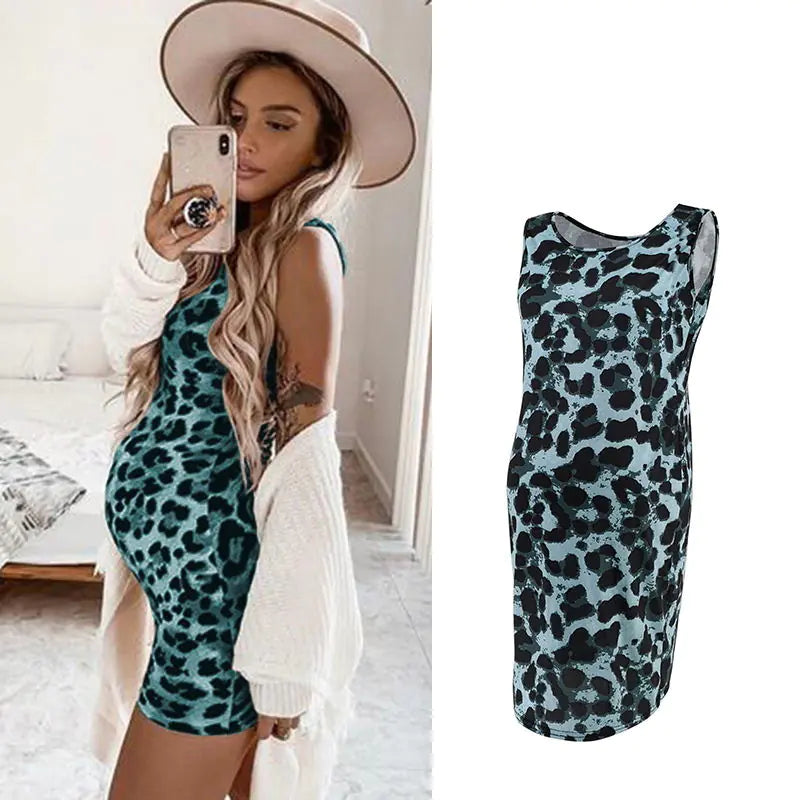 Maternity Wear, Sexy Leopard Print Dress and Skirt