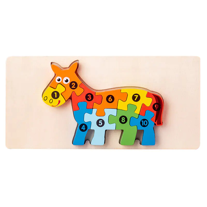 Kid-Friendly Wooden Learning Puzzles - Bulk