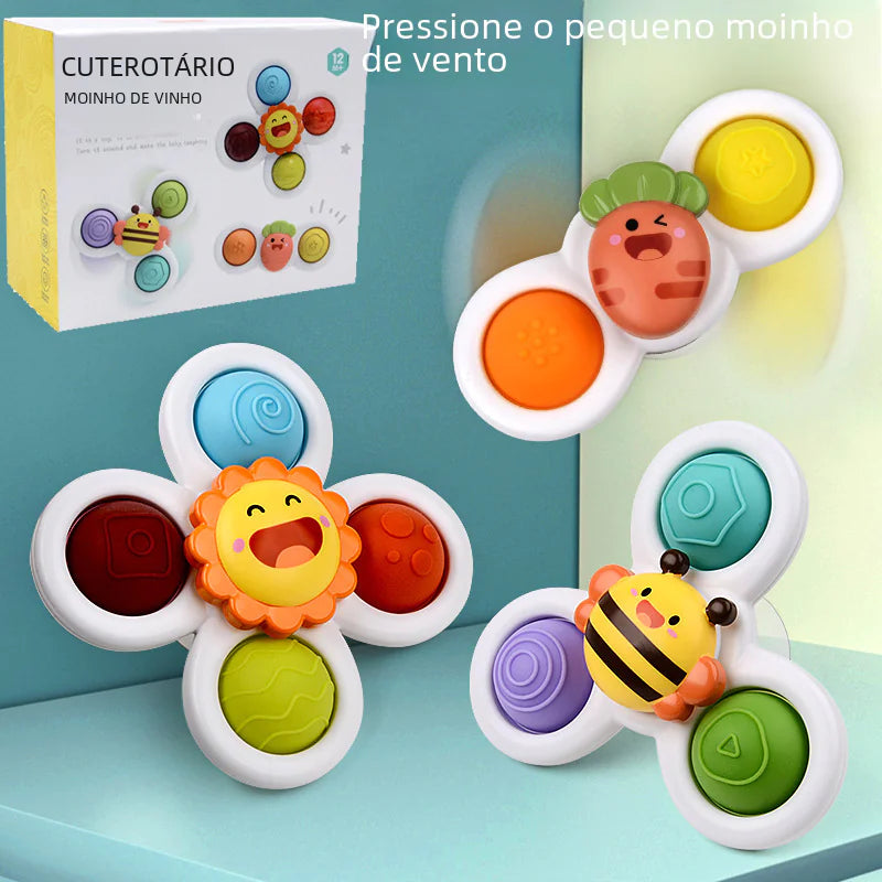 Children's Cartoon Suction Toy - Spinning Flower Spinner
