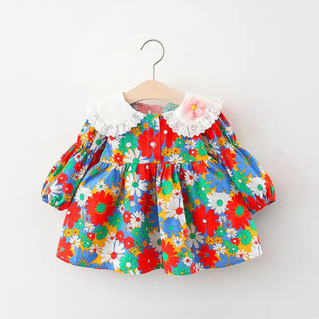 Floral Long Sleeve Dresses for Girls (Ages 1-4)