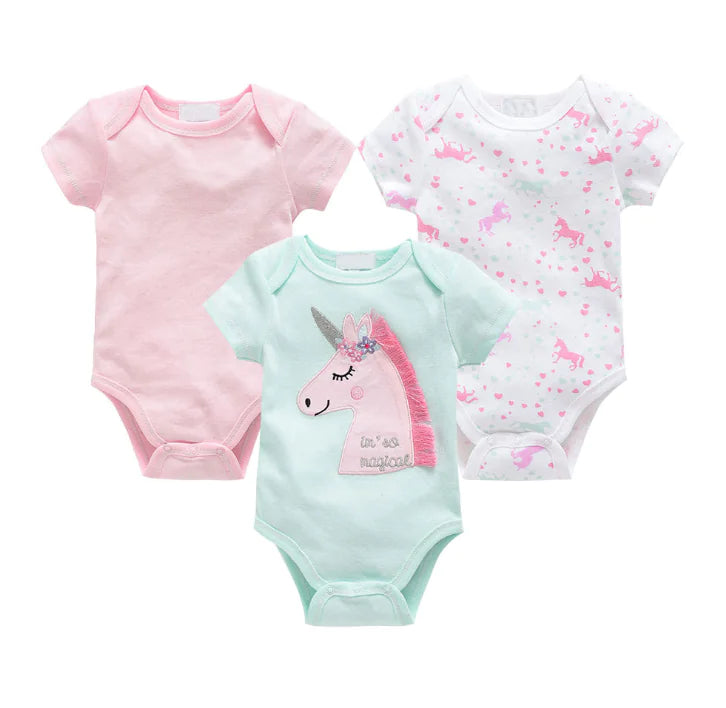 Cotton Trio Baby Bodysuit Set
