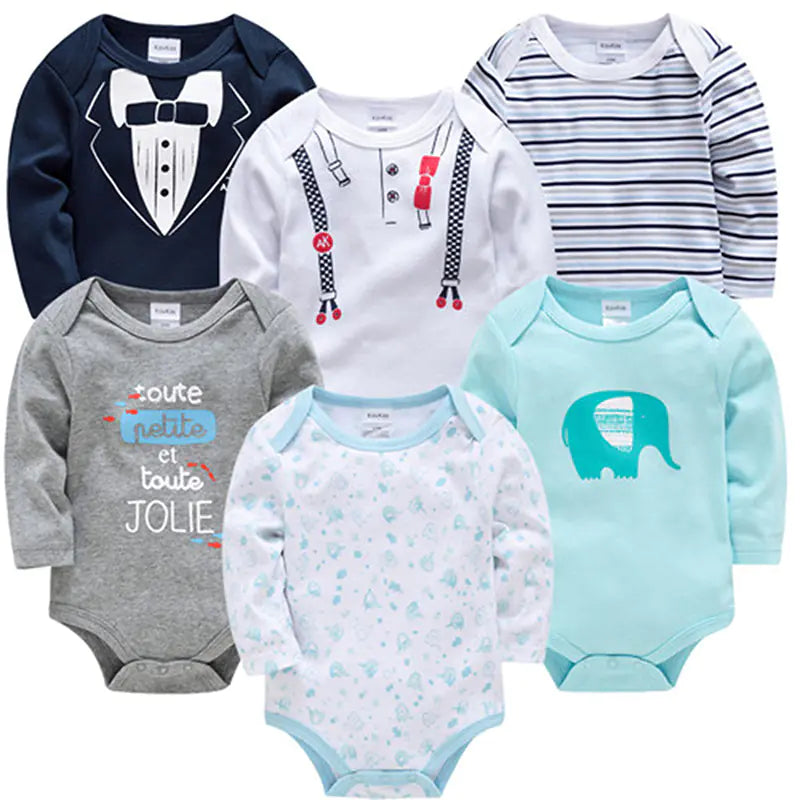 6-Piece Cotton Infant Bodysuit Set