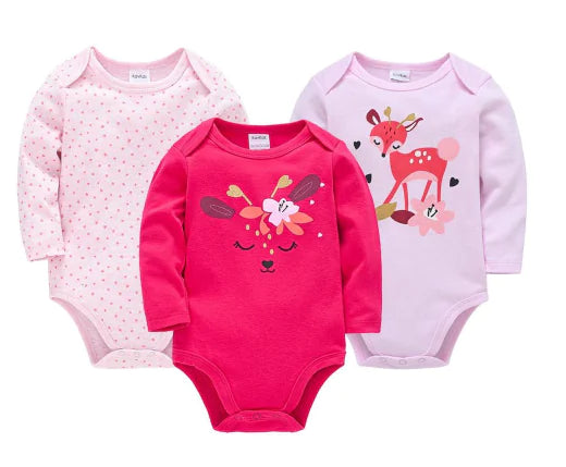 Cotton Comfort Baby Bodysuits 3-Pack