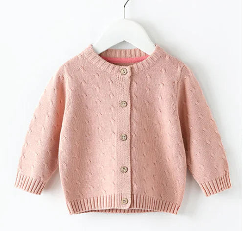 Knitted Cardigan Sweater Top for Baby Girls