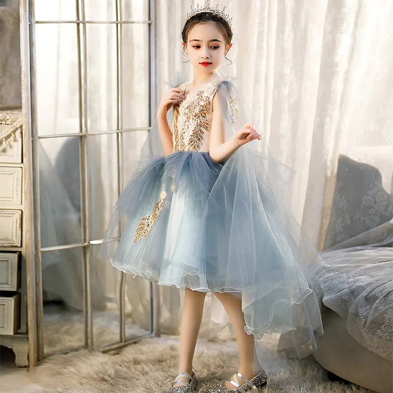 Girls' Fashion Simple Solid Color Dress