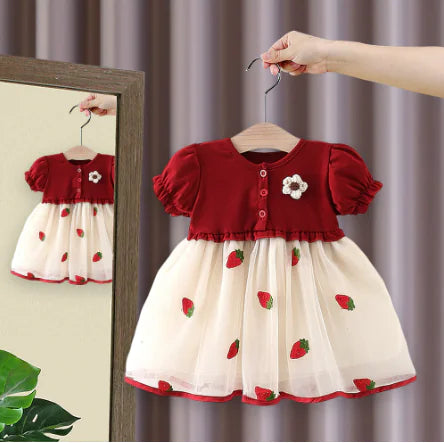 Girls' Regal Cotton Dress - One Piece