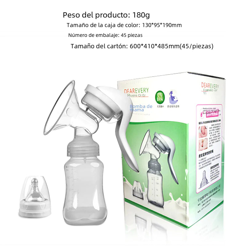 Manual Breast Pump with Silicone Nipple and Collector