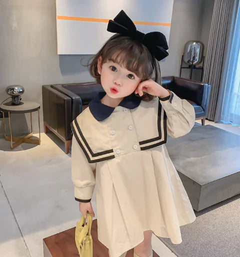 Autumn Girls' Long-sleeved Preppy Fashion Dress