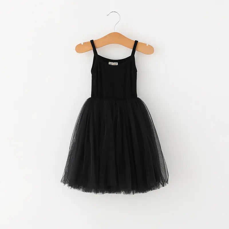 Girls' Mesh Dress with Suspenders