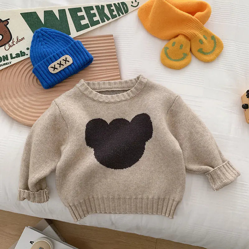 Boys' Bear Jacquard Knit Fashion Sweater