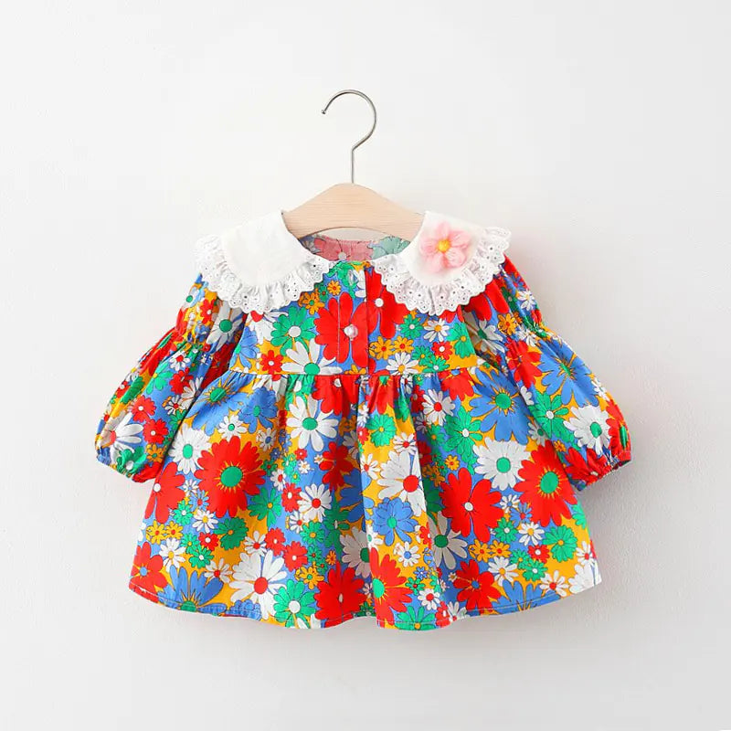 Floral Long Sleeve Dresses for Girls (Ages 1-4)