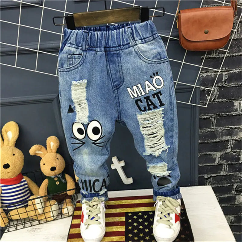 Light-Colored Jeans for Big Kids Boys Trousers