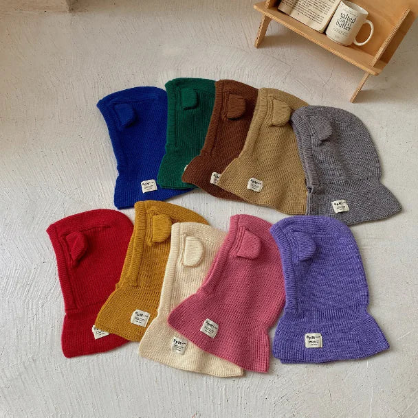 Integrated Woolen Cap and Scarf Set for Kids