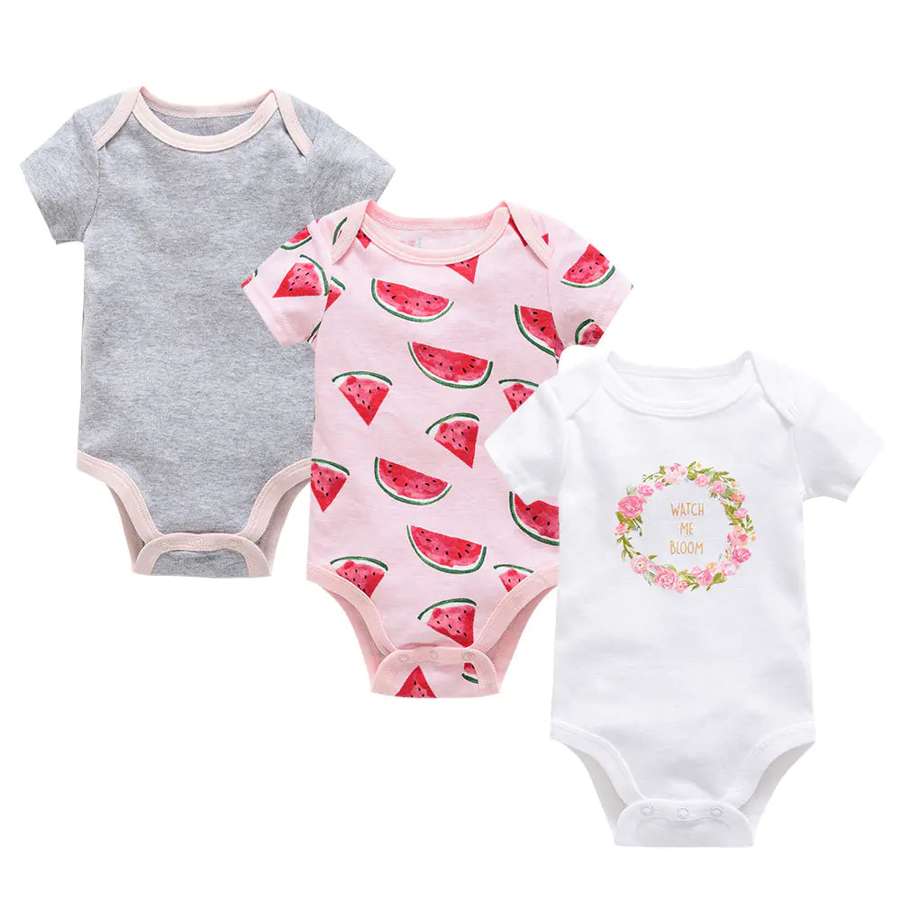 Cotton Trio Baby Bodysuit Set