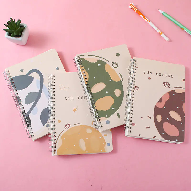 Charming Cartoon A5 Diary Set - 1/4PCS (60 Sheets)