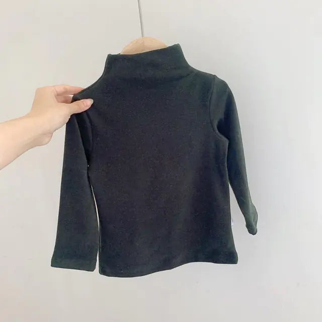 Boys' Turtleneck Fleece T-Shirts for Autumn & Winter