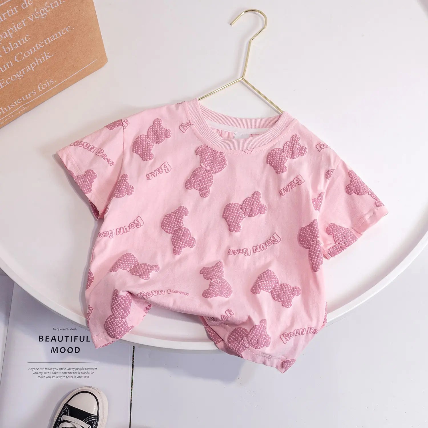 Baby Girls Cotton Cartoon Bear Summer T-Shirt (1-6Y)