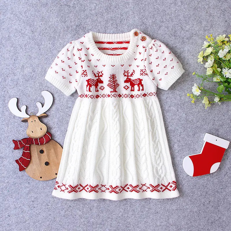 New Baby Girl Christmas Elk Style Sweater