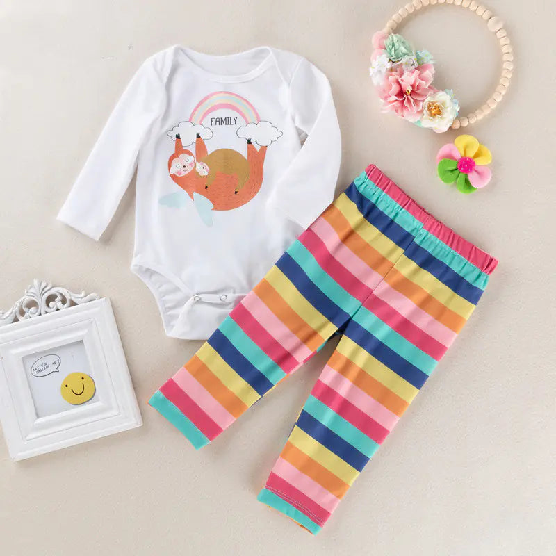 New Spring Baby Cartoon Long Sleeve Set