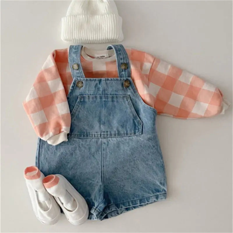 Kids' Stylish Denim Overalls