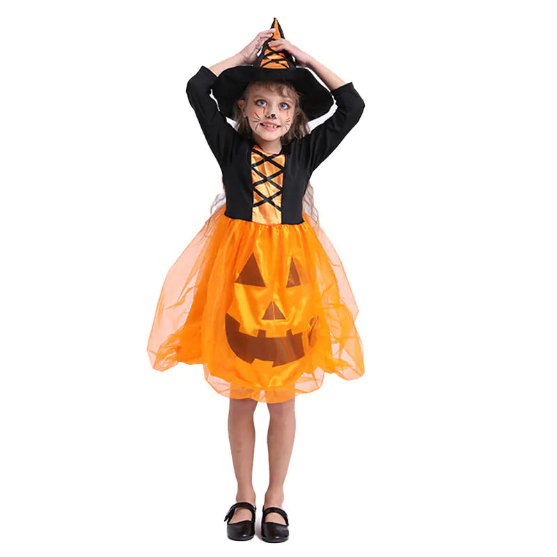 LED Pumpkin Dress Costume for Kids Halloween Set