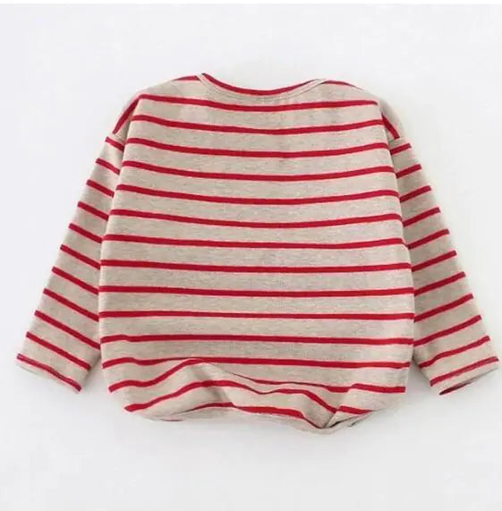 Chic Striped Girls' Cotton Top