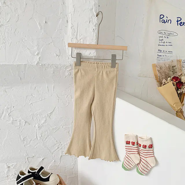 Elegant Girls' Bell-Bottom Trousers for Ages 3-8