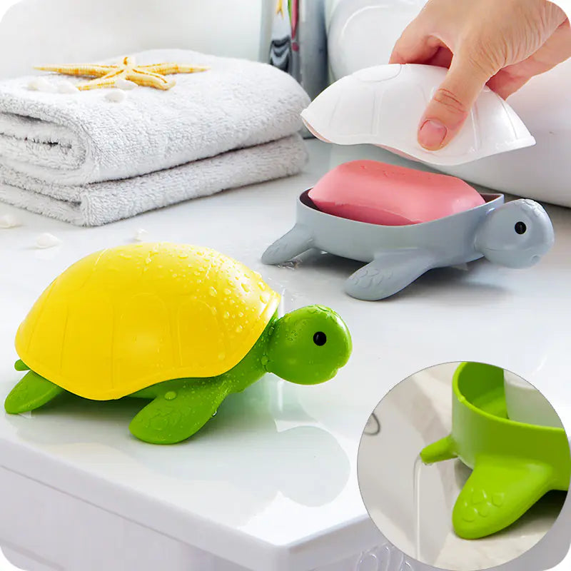 Creative Portable Soap Dish with Lid for Kids