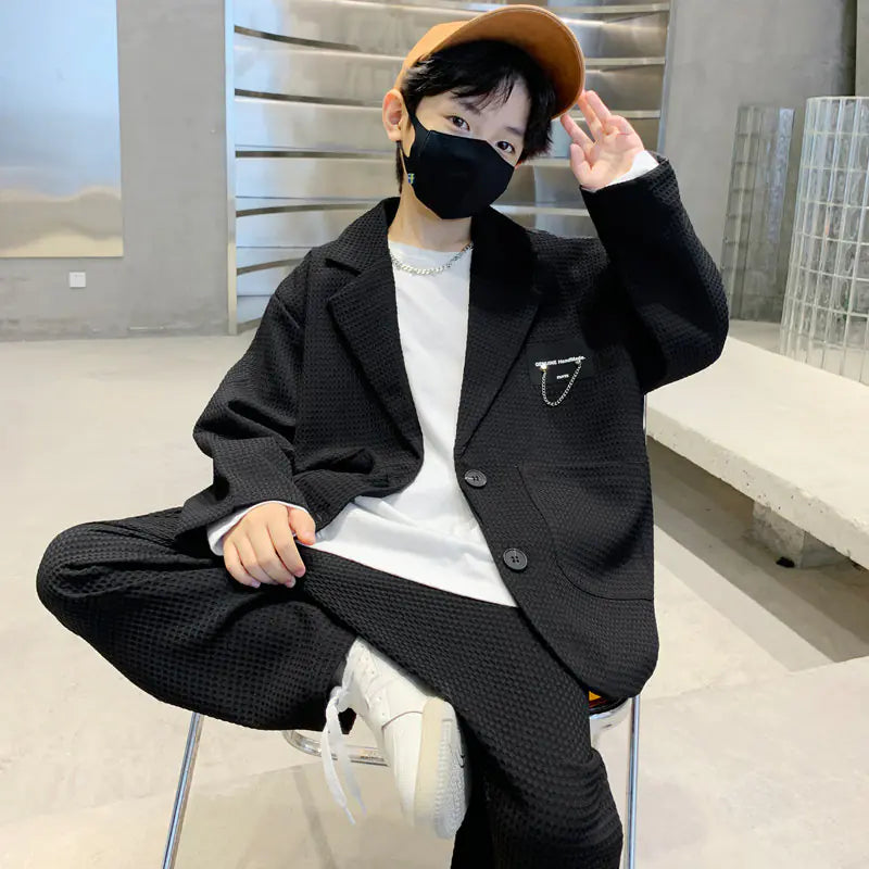 Boys' Cool Fashion Suit Set for Spring and Autumn