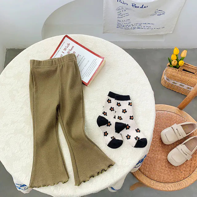 Elegant Girls' Bell-Bottom Trousers for Ages 3-8
