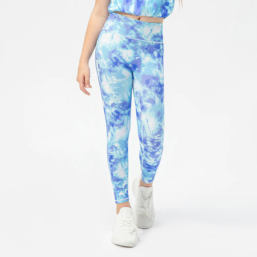 Graffiti Print Tight Trousers for Girls' Running