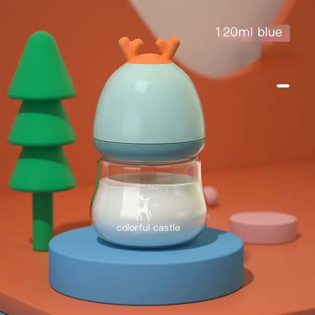 BPA-Free Glass Baby Bottle with Anti-Choke Design