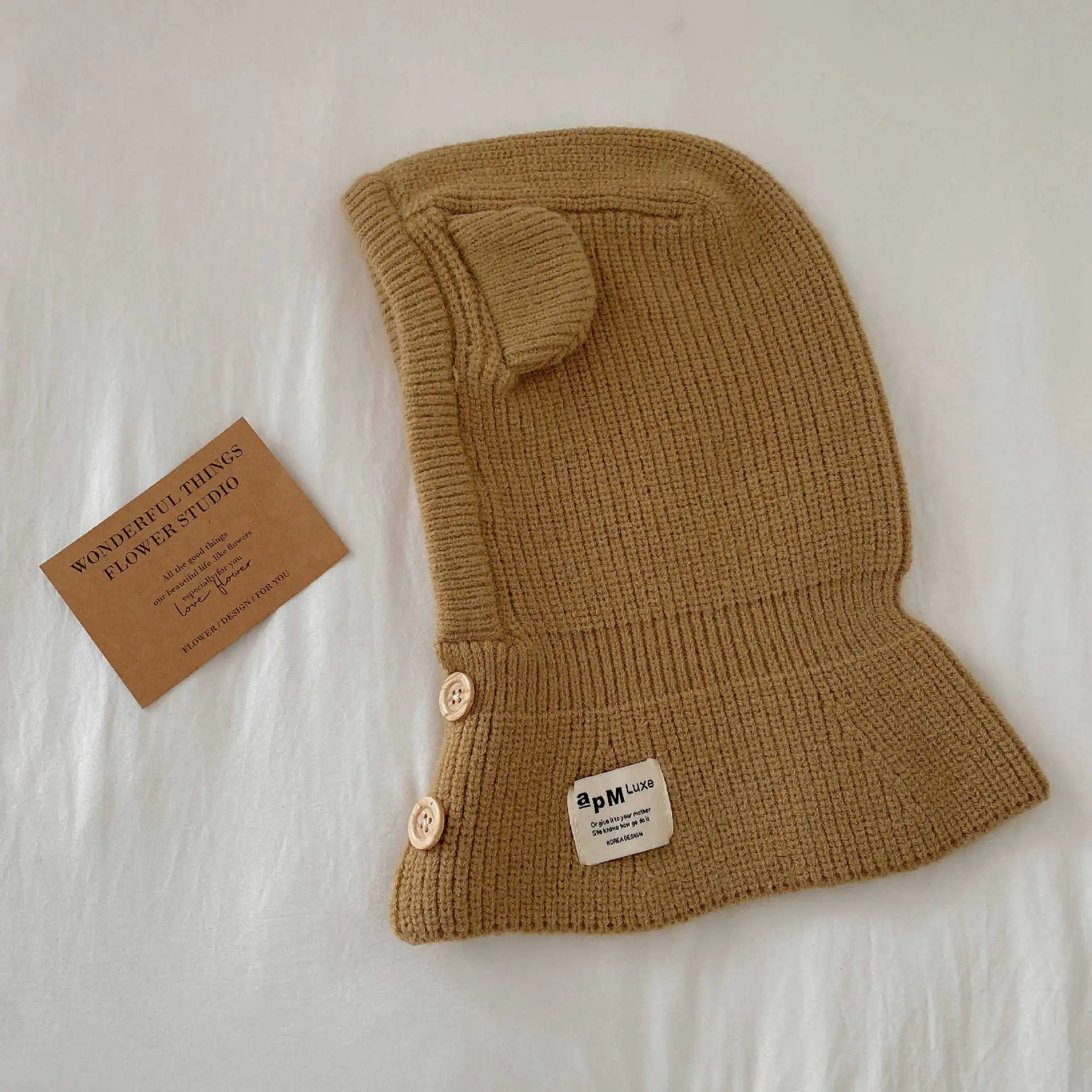 Integrated Woolen Cap and Scarf Set for Kids