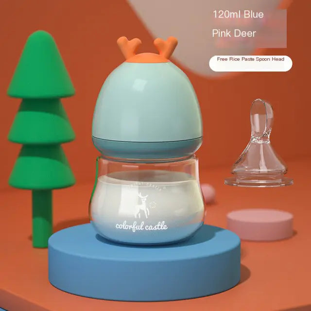 BPA-Free Glass Baby Bottle with Anti-Choke Design
