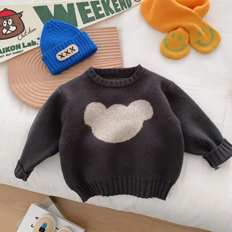 Boys' Bear Jacquard Knit Fashion Sweater