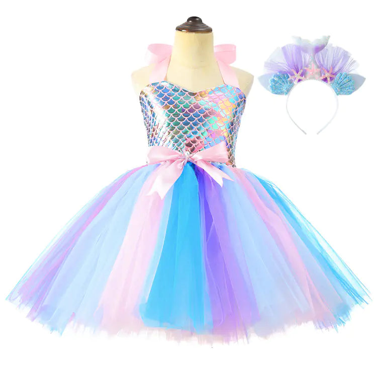 Mermaid Princess Tutu Dress for Baby Halloween Party