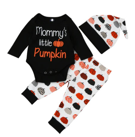 Halloween Pumpkin Baby 3-Piece Outfit