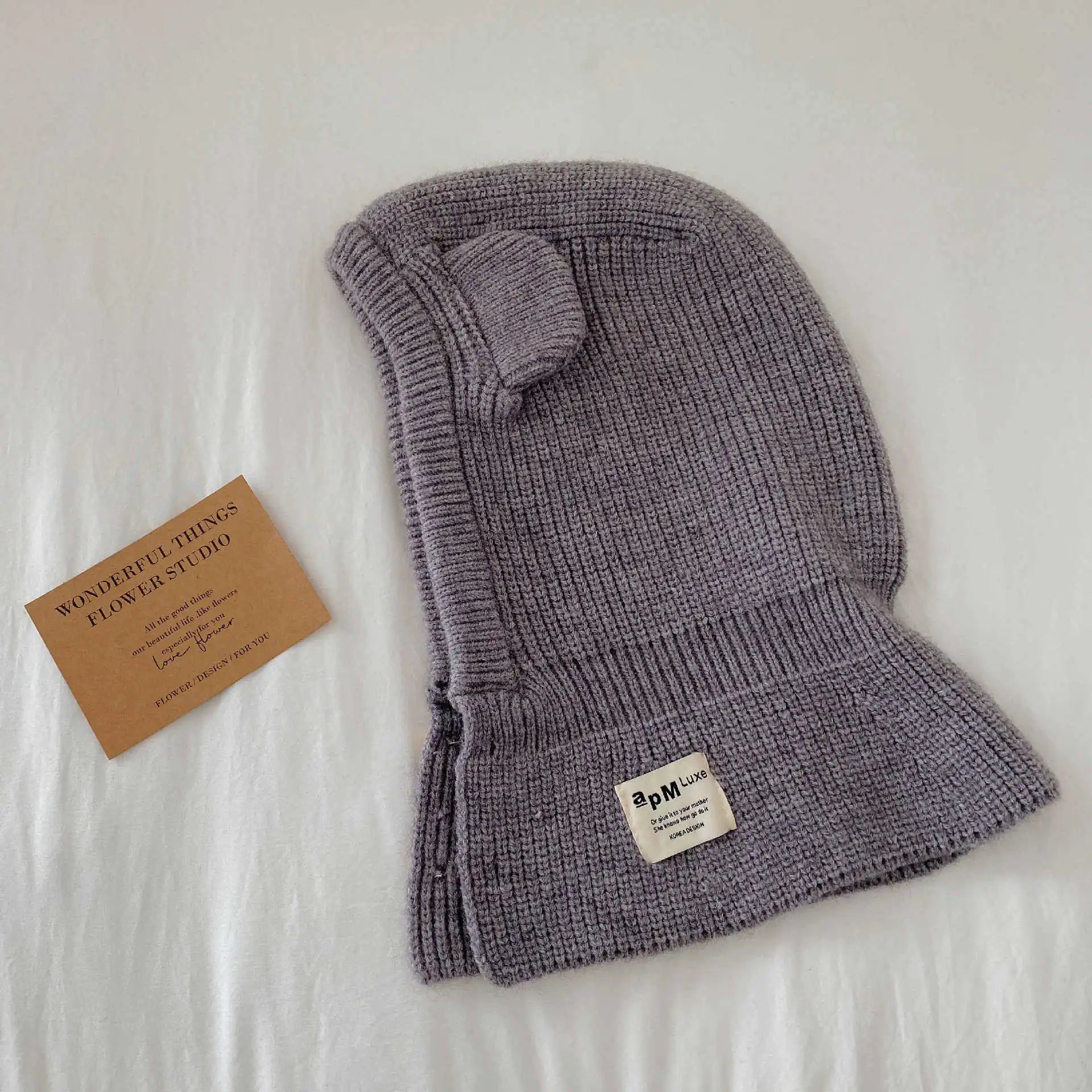 Integrated Woolen Cap and Scarf Set for Kids