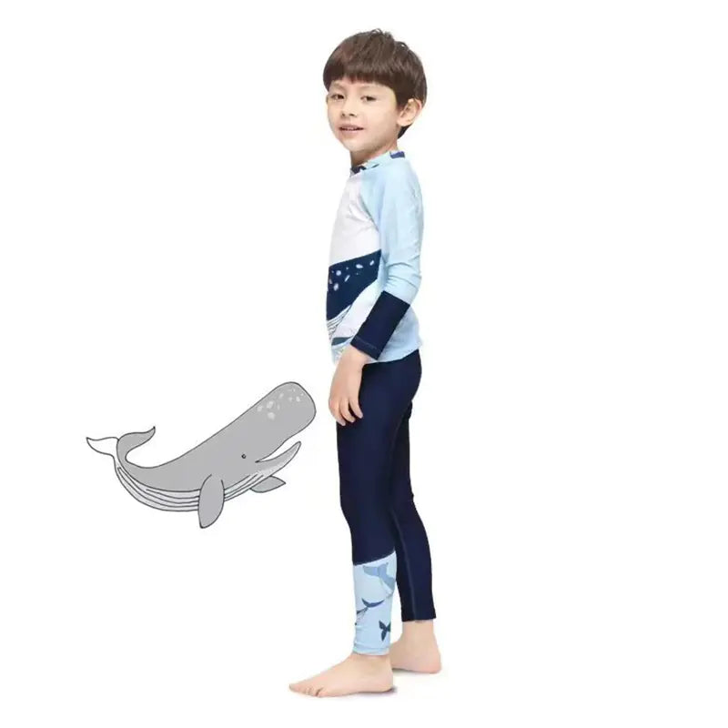 2023 Kids Swimwear Set for Boys 3-9 Years Sun Protection