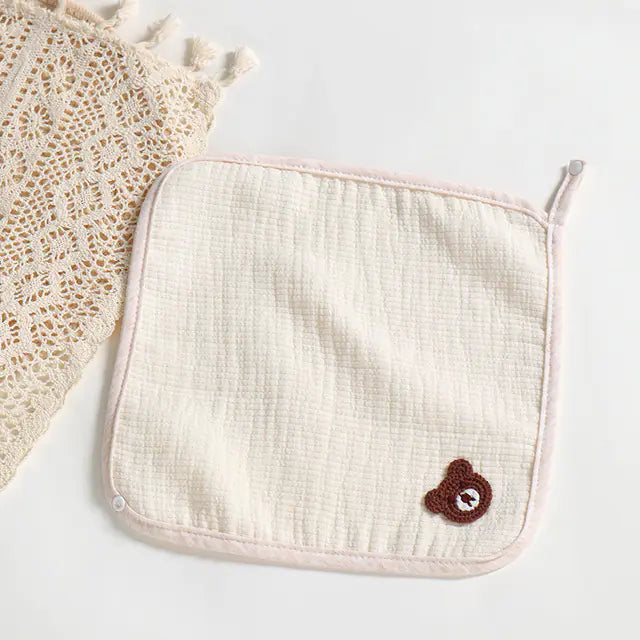 Cartoon Bear Triangle Baby Bib and Burp Cloth Set