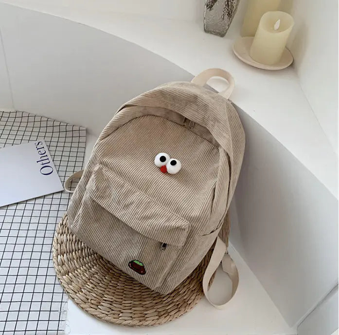 Chic Corduroy High School Backpack