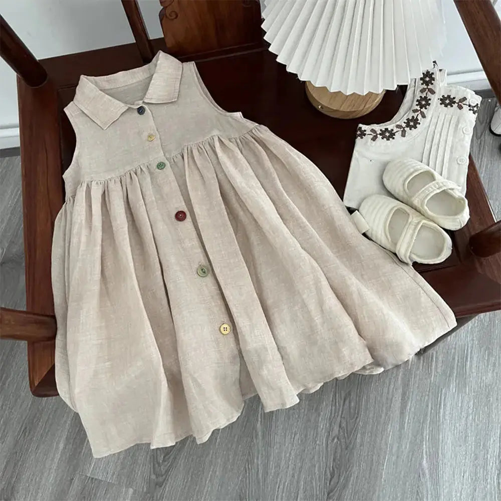 Girls' Fashion Sleeveless Breathable Dress