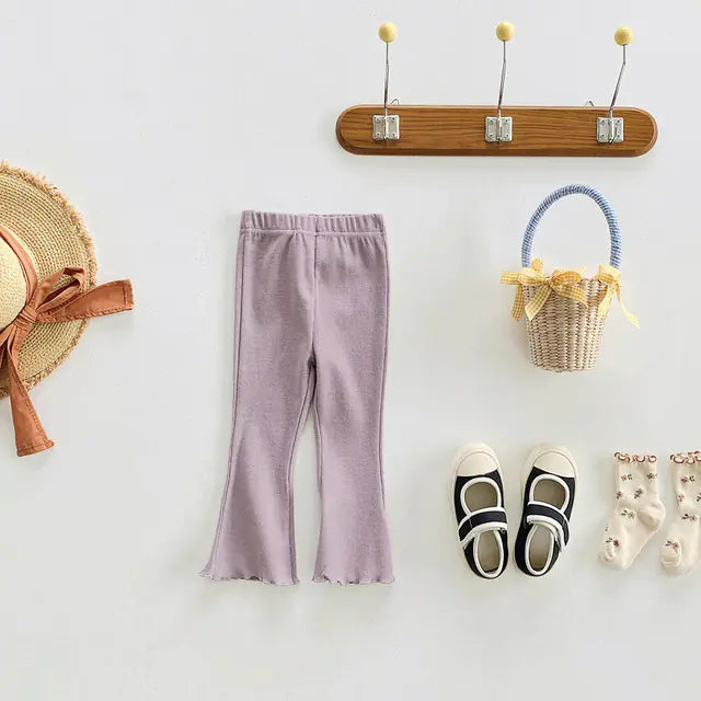 Elegant Girls' Bell-Bottom Trousers for Ages 3-8
