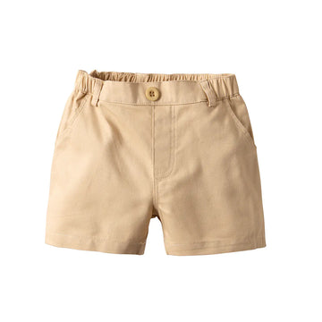 Solid Color Casual Cotton Shorts for Baby Boys