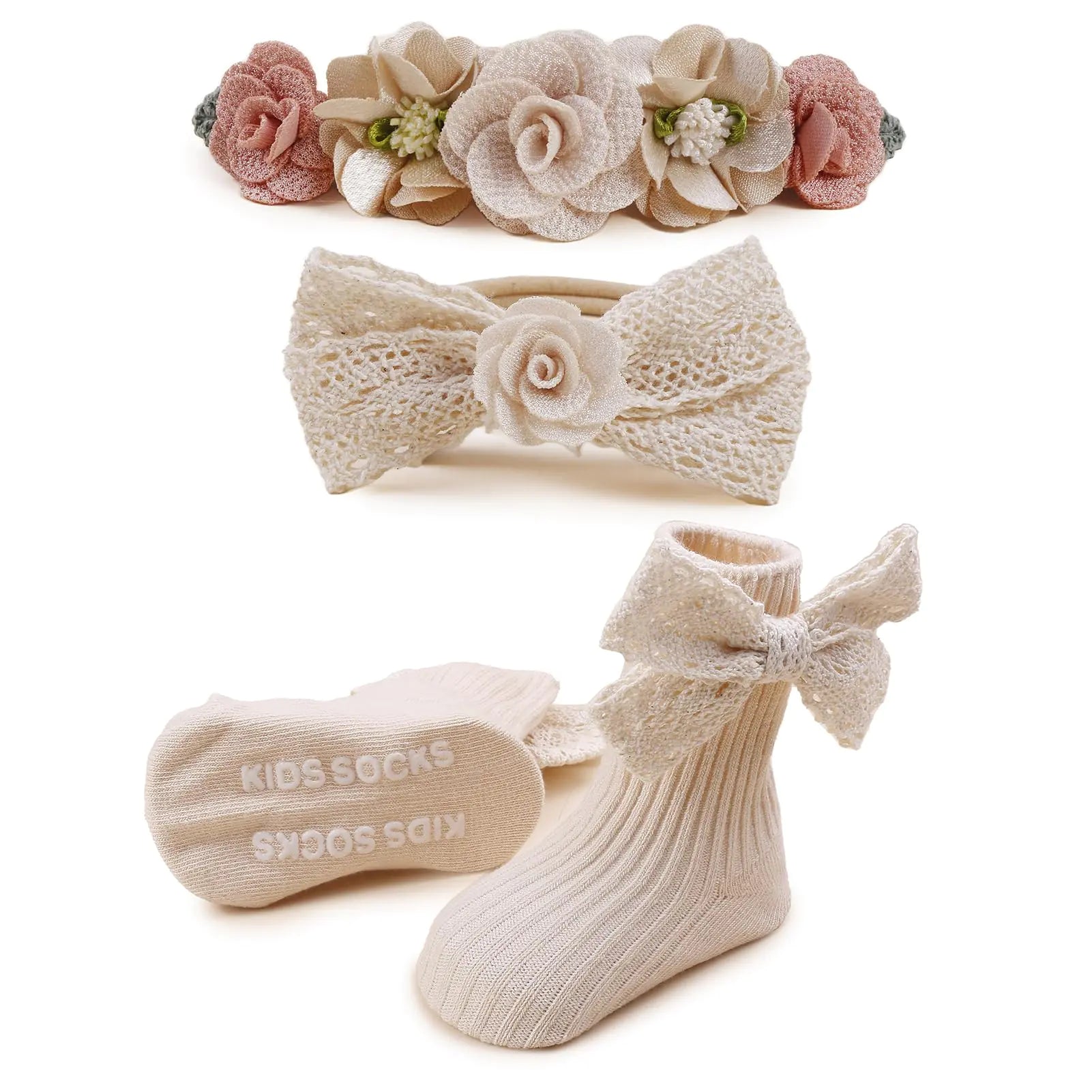 BloomingJoy Baby Girl Headband & Socks Set