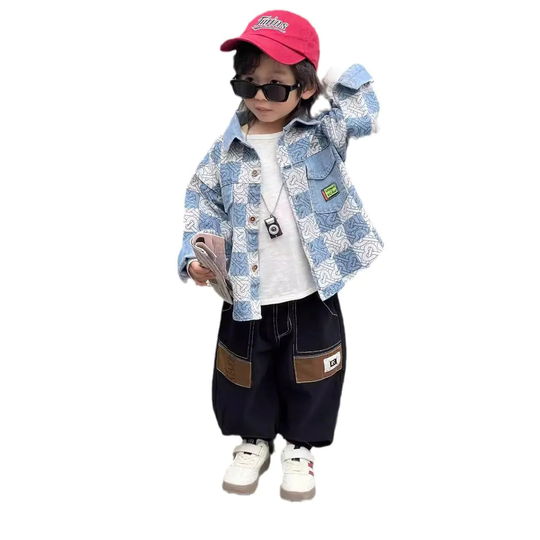 Boys' Spring Denim Jacket - Soft Korean Style Fashion