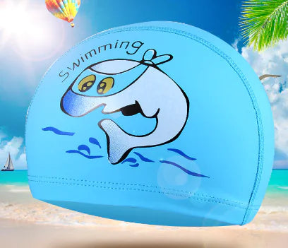 Kids PU Swim Cap with Goggles Set for Boys and Girls